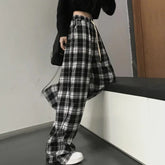 Pantalones casuales de cuadros de gran tamaño